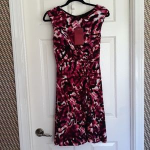 212 purple and pink animal print dress w/knot